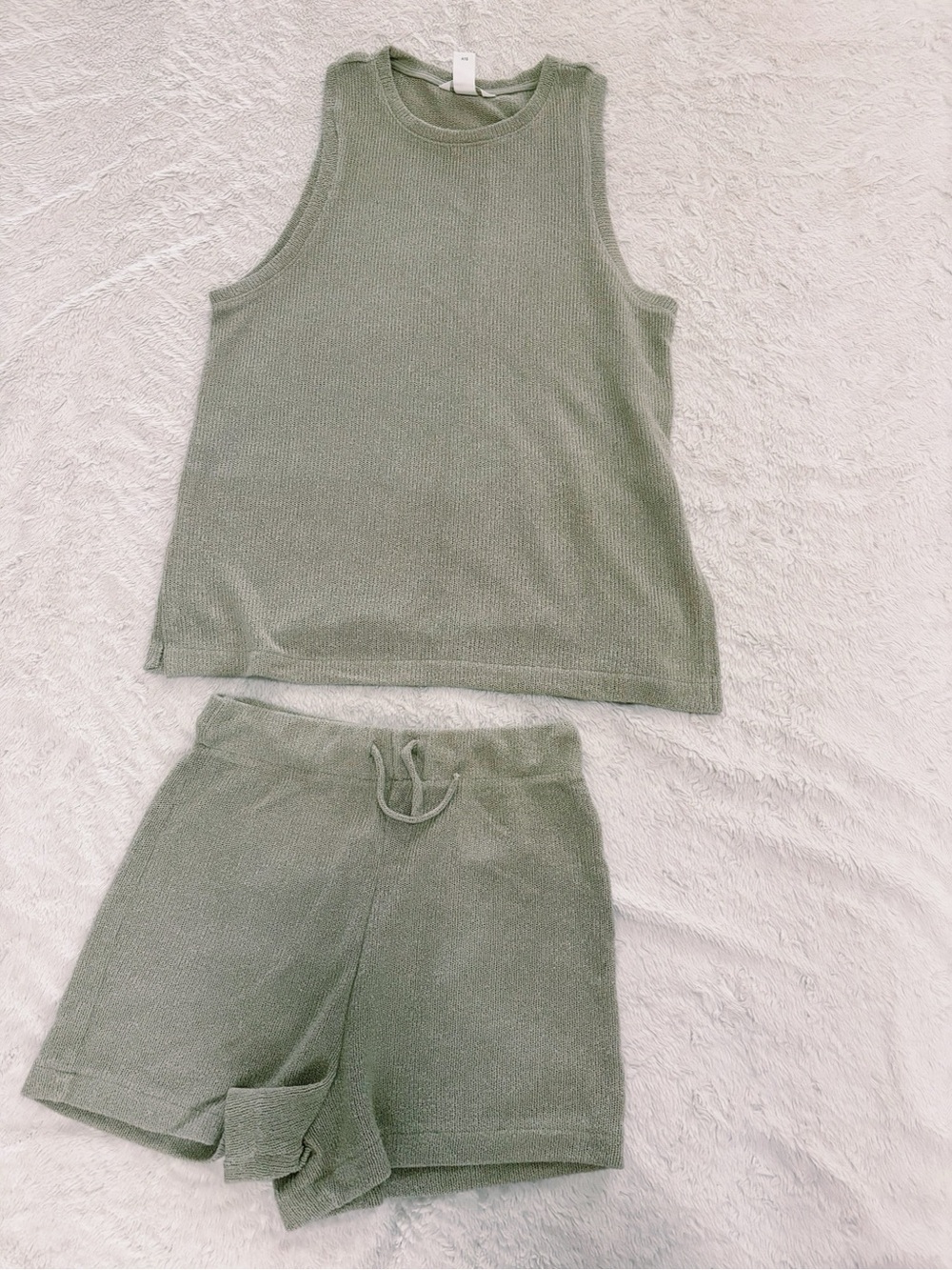 Tan Knit Tank & Shorts Set